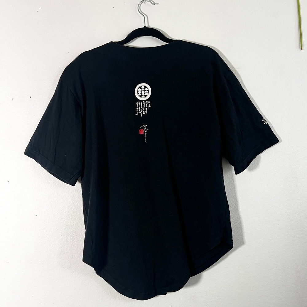 Vintage 90s Japanese Baseball Jersey Medium Black Murina Made In USA
